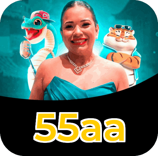 Interface do aplicativo 55aa mostrando jogos disponíveis no iOS e Android